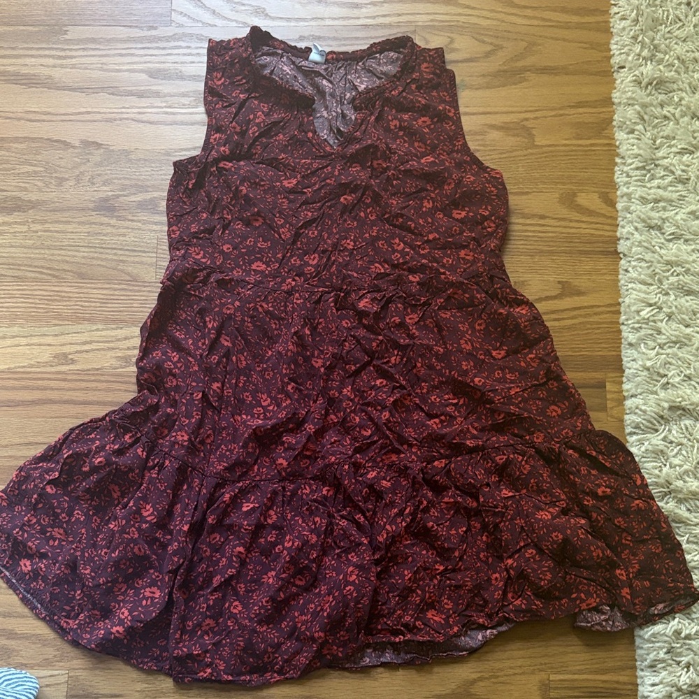 Old Navy Burgundy Floral Mini Dress